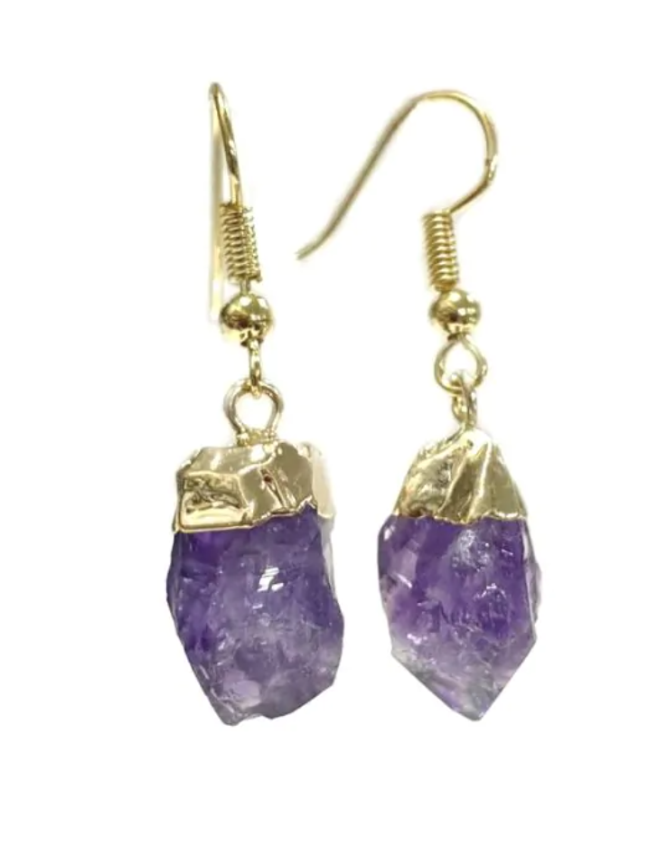 Amethyst Hook Earring