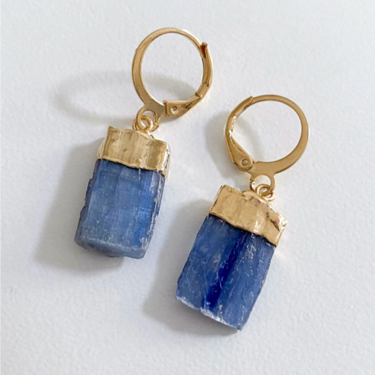 Blue Kyanite Hoop Earring