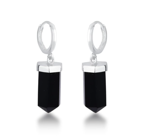 Onyx Hoop Earring