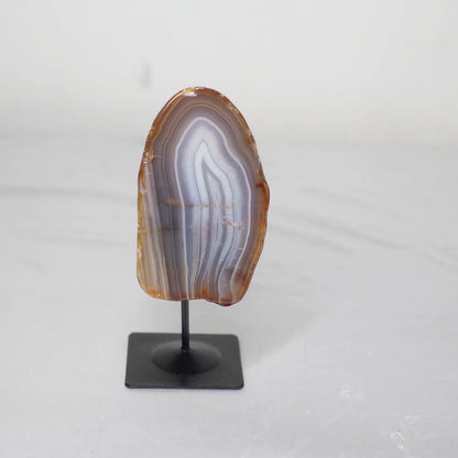 Rolled Agate on Black Metal Base