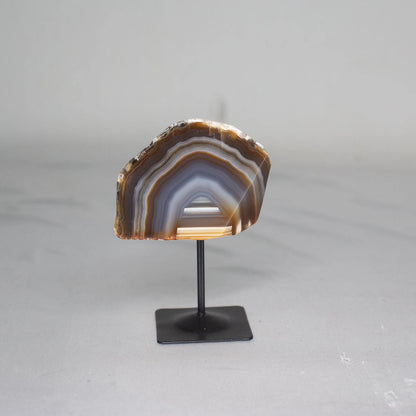 Rolled Agate on Black Metal Base