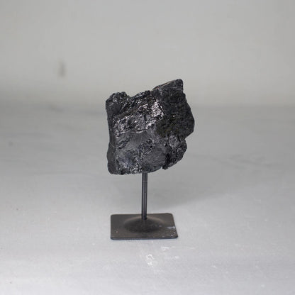 Black Tourmaline on Black Metal Base