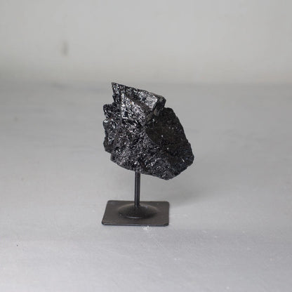 Black Tourmaline on Black Metal Base