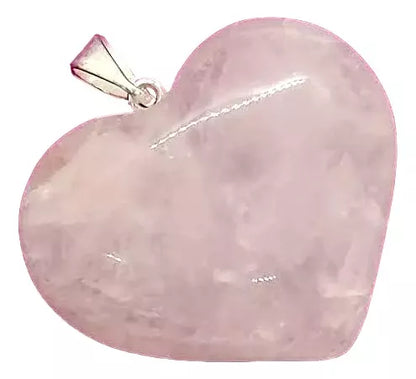 Pink Quartz Medium Heart Pendant