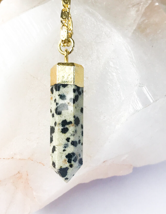 Dalmatian Jasper Point Pendant